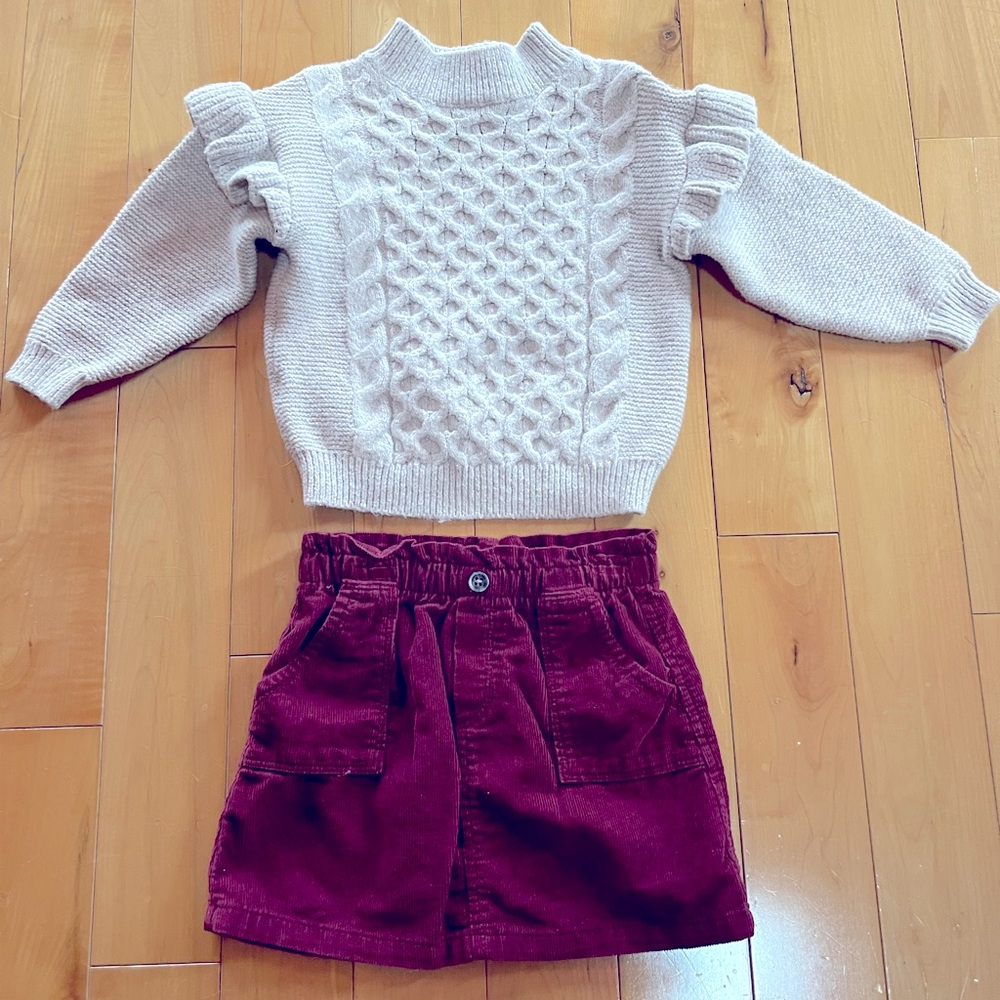 Toddler Girls Old Navy Sweater and Skirt Outfit